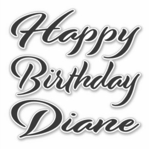 Diane name first name black Sticker birthday