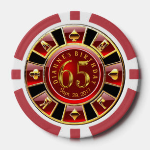 Dianne 65th Birthday Vegas Casino Chip-Gold Poker Chips