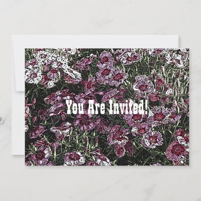 DIANTHUS FLOWERS INVITATION (Front)