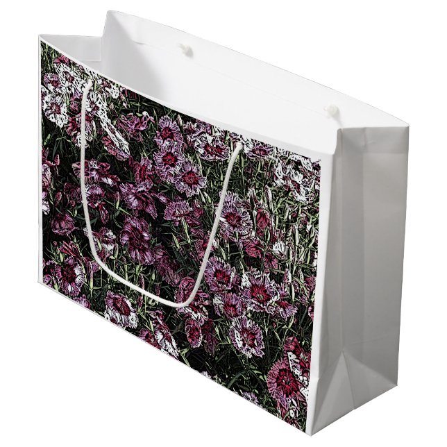 DIANTHUS FLOWERS LARGE GIFT BAG (Front Angled)