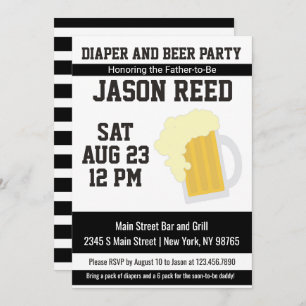Diaper and Beer Baby Shower Invitation