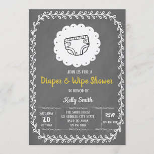 Diaper and wipe shower invitation