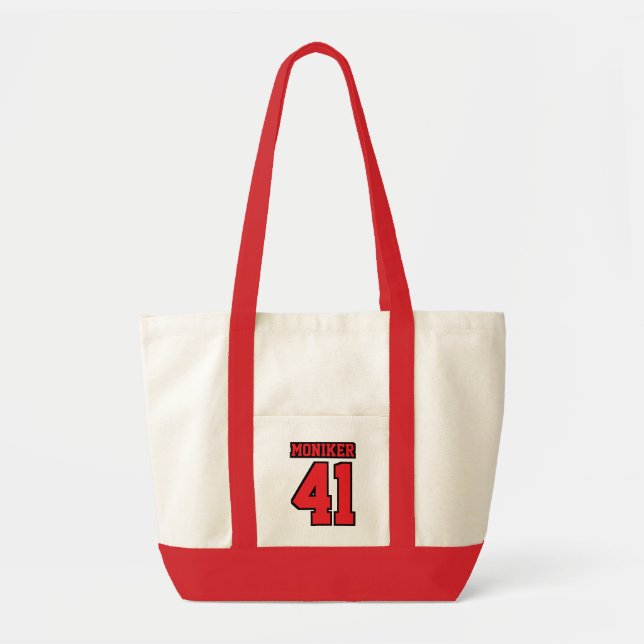 Diaper Bag WHITE RED BLACK Football Baby (Front)