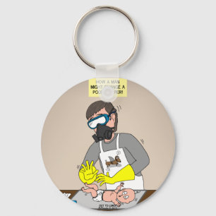Diaper Duty Gas Mask Key Ring
