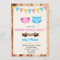Diaper gender reveal party invitation