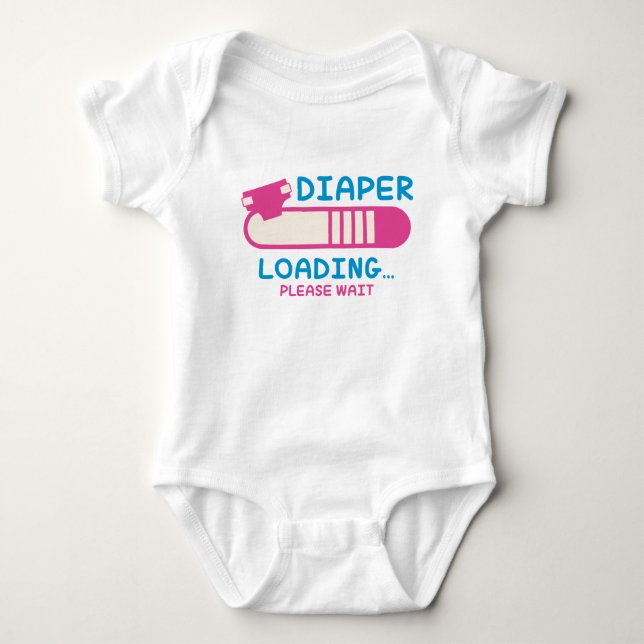 Diaper Loading Baby Bodysuit (Front)