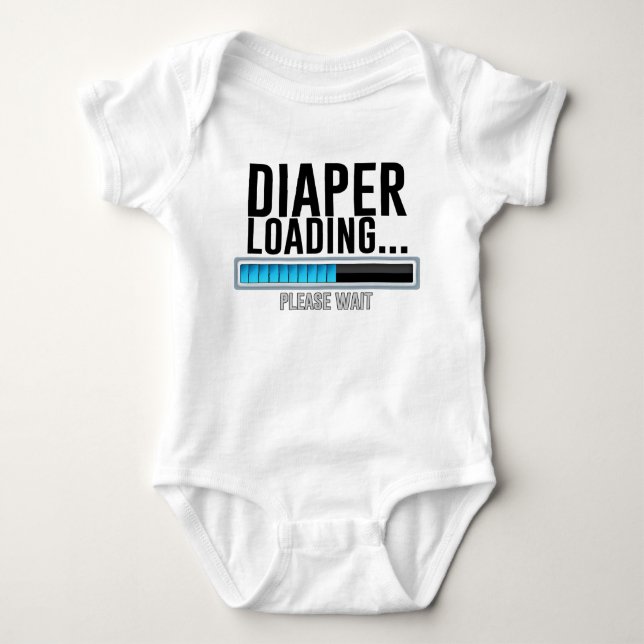 Diaper Loading, Please Wait... Baby Bodysuit (Front)