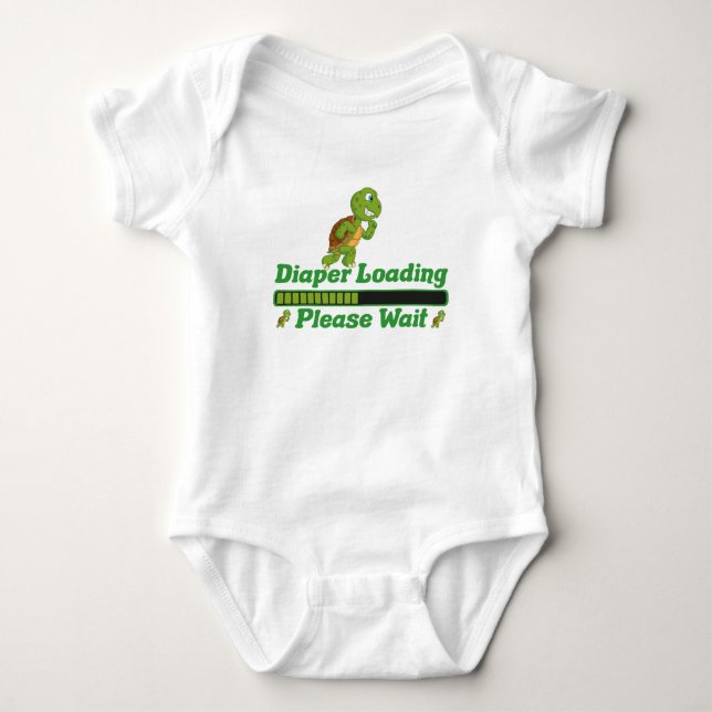 Diaper Loading Please Wait. Funny Gift For Babies Baby Bodysuit (Front)