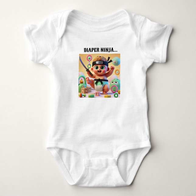 Diaper Ninja Baby Bodysuit Design. (Front)