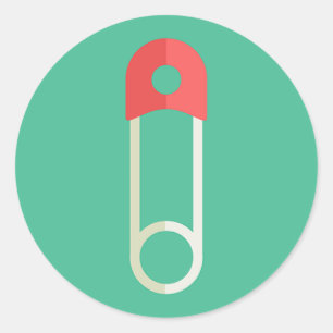 Diaper Pin Classic Round Sticker