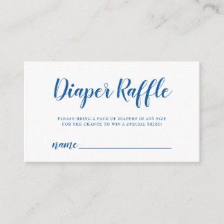 Diaper Rafffle Ticket Bright Blue Polka Dot Enclosure Card