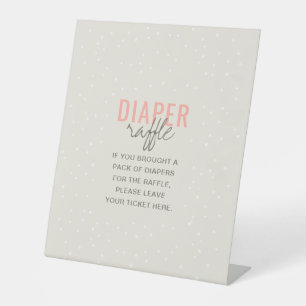 Diaper Raffle Adventure Awaits Girl Pink Stars Pedestal Sign
