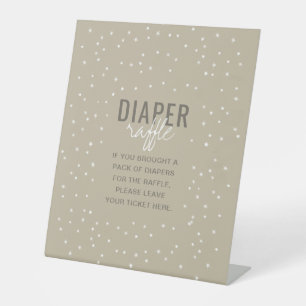 Diaper Raffle Adventure Awaits  Neutral Stars  Pedestal Sign
