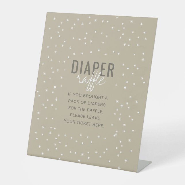 Diaper Raffle Adventure Awaits  Neutral Stars  Pedestal Sign (Front)