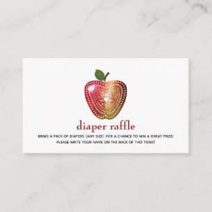 Diaper Raffle Apple Plaid Baby Shower Enclosure Card