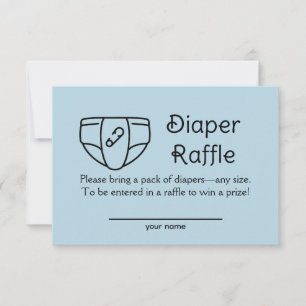 Diaper Raffle Baby Boy Blue Shower Enclosure Card