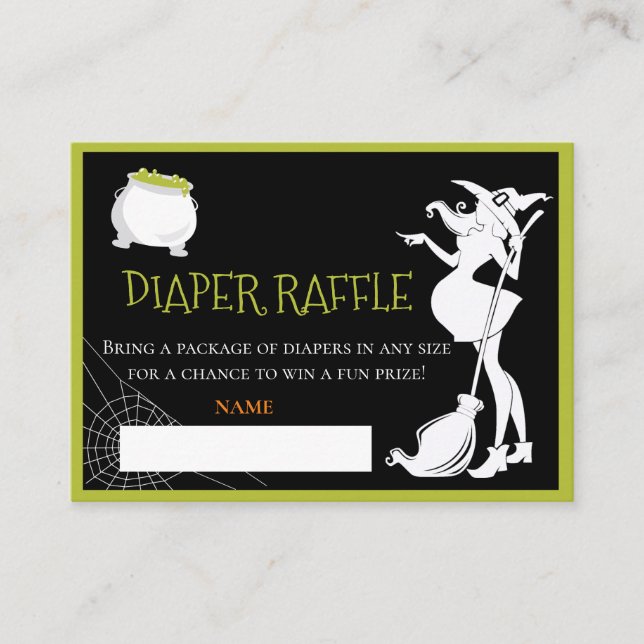 Diaper Raffle Baby Brewing Witch Halloween   Enclosure Card (Front)