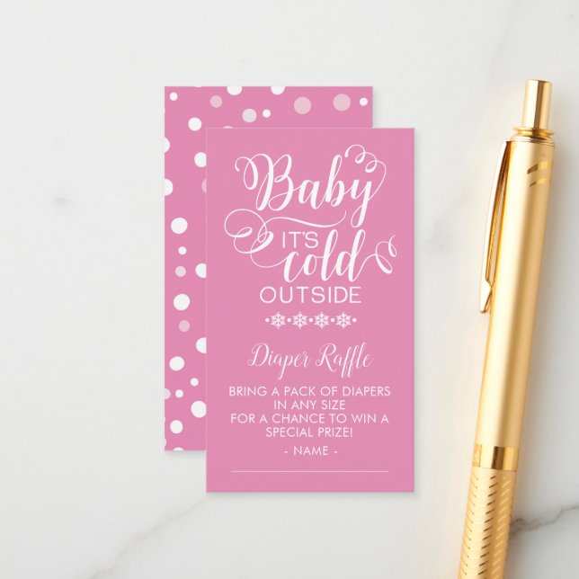 Diaper Raffle Baby It's Cold Outside Card (Front/Back In Situ)