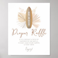 Diaper Raffle Baby on Board Baby Shower Sign
