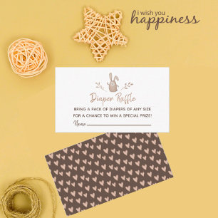 Diaper Raffle Baby Shower A little bunny Birthday  Enclosure Card