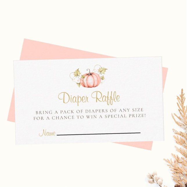 Diaper Raffle Baby Shower A Little Pumpkin  Enclosure Card (I wish you happiness!!!)