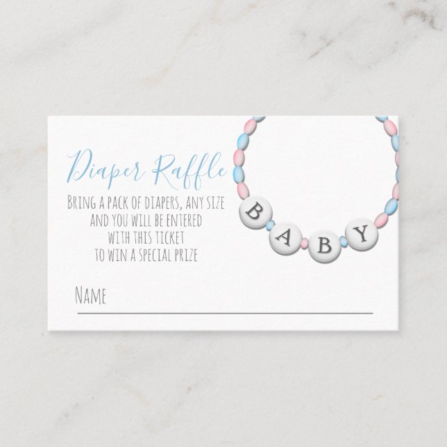 Diaper Raffle Baby Shower Business Card (Front)