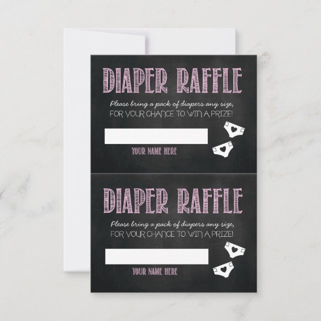 Diaper Raffle Baby Shower Cards (Front)