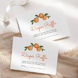 Diaper Raffle Baby Shower Citrus Orange Enclosure Card<br><div class="desc">Three watercolor oranges on a leafy branch appear above the words "Diaper Raffle" in modern orange handwriting script on this citrus themed baby shower enclosure cared. Below, a customisable message in black sans serif font asks guests to bring a pack of diapers for a chance to win a prize. A...</div>