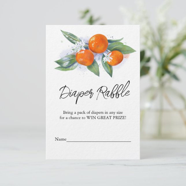 "Diaper Raffle" Baby Shower Enclosure Card  (Standing Front)