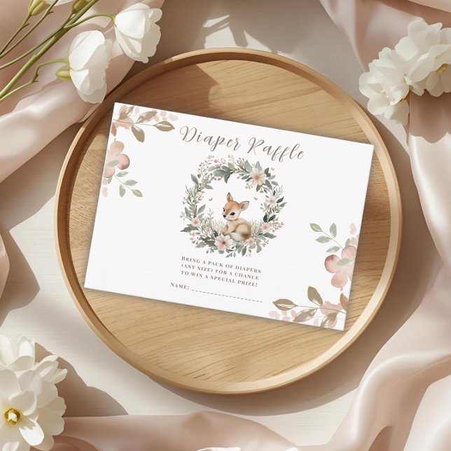 Diaper Raffle Baby Shower Game Cute Bear Enclosure Card (Creator Uploaded)