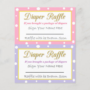 Diaper Raffle Baby Shower Game Pink and Purple