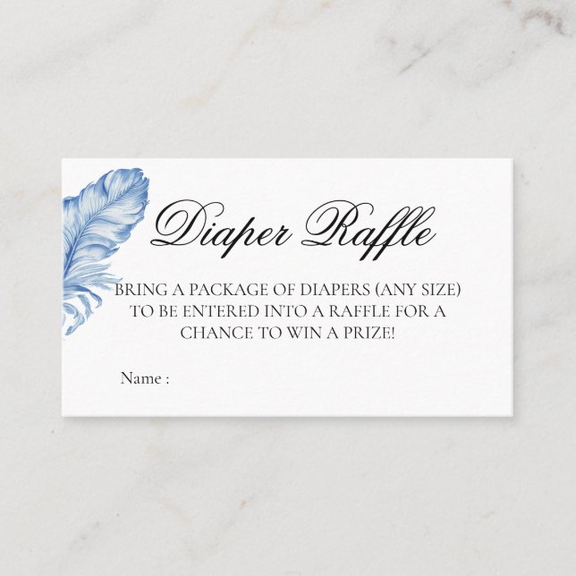 Diaper Raffle Baby Shower Game Place Card (Front)