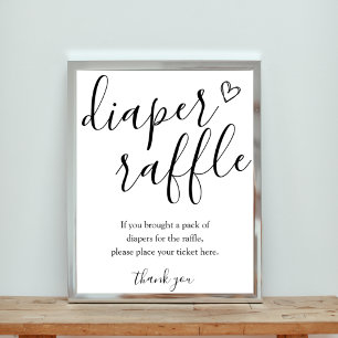 Diaper Raffle Baby Shower Game Sign