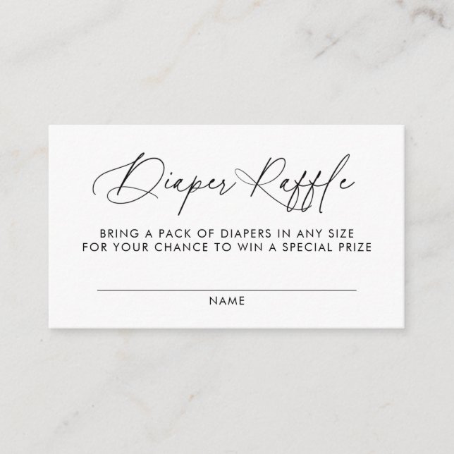 Diaper Raffle Baby Shower Insert (Front)