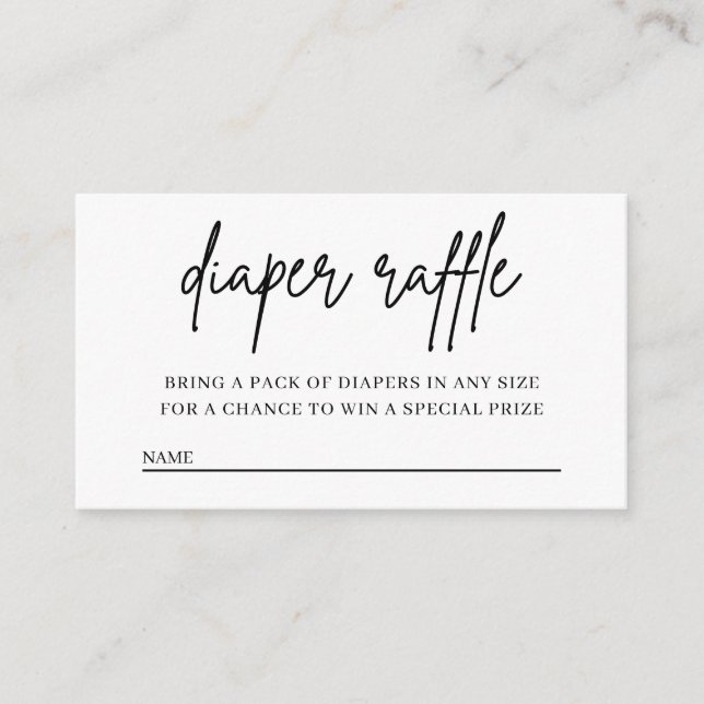 Diaper Raffle Baby Shower Invitation Insert Card (Front)