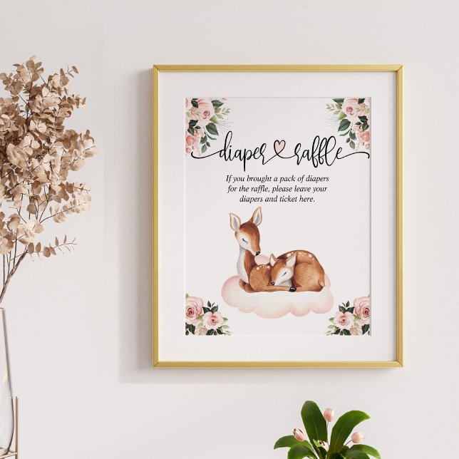Diaper Raffle Baby Shower Oh Deer Poster (Creator Uploaded)