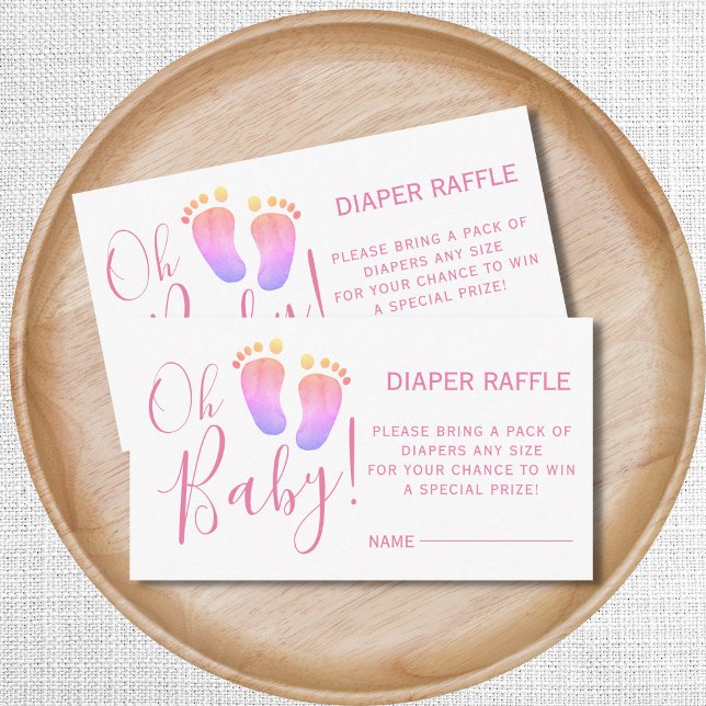 Diaper Raffle Baby Shower Pink Enclosure Card (Creator Uploaded)