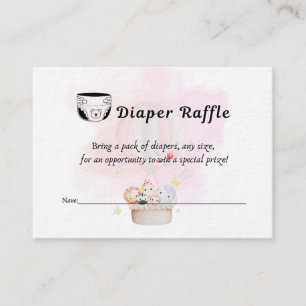 Diaper Raffle Baby Shower Pink Hot Air Balloon Enclosure Card