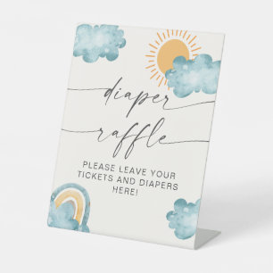 Diaper Raffle Baby Shower Sunshine  Pedestal Sign