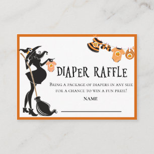 Diaper Raffle Baby Witch Halloween  Enclosure Card