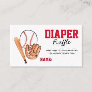 Diaper raffle baseball sport baby shower card