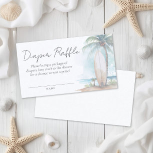 Diaper Raffle Beach Baby Shower Enclosure Card