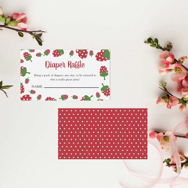 Diaper Raffle Berry Sweet Baby Shower Strawberry  Enclosure Card (Creator Uploaded)