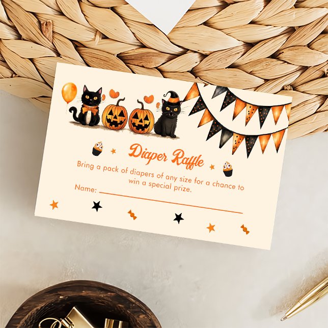  Diaper Raffle Black Cat Halloween Party  Enclosure Card (Creator Uploaded)