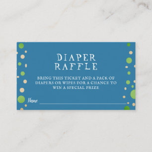Diaper Raffle Blue Baby Boy Baby Shower Enclosure Card