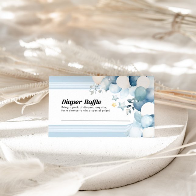 Diaper Raffle Blue Baby Shower Card  (Creator Uploaded)