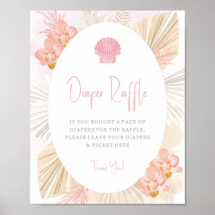 Diaper Raffle Boho Baby Girl Baby Shower Poster