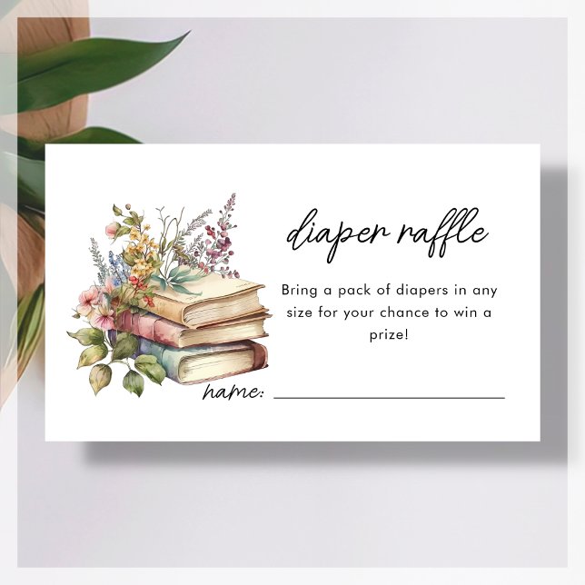 Diaper Raffle | Book Themed Baby Shower  Enclosure Card (Creator Uploaded)