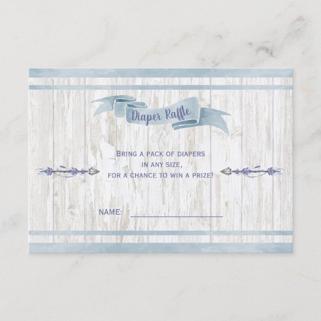 Diaper Raffle Boy Baby Blue Boho Arrows Enclosure Card (Front)