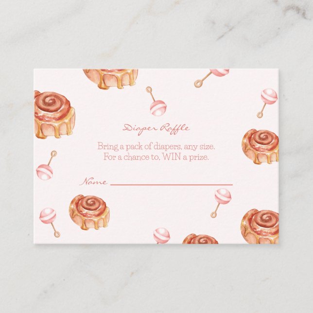 Diaper Raffle Brunch and Baby Shower Girl Enclosure Card (Front)